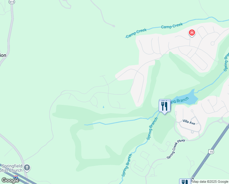 map of restaurants, bars, coffee shops, grocery stores, and more near 1628 Bear Island Parkway in Zion Crossroads