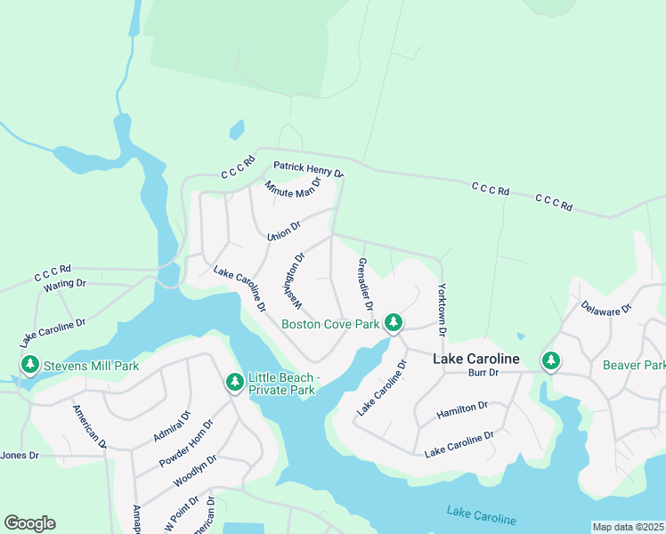 map of restaurants, bars, coffee shops, grocery stores, and more near 120 Patrick Henry Drive in Ruther Glen