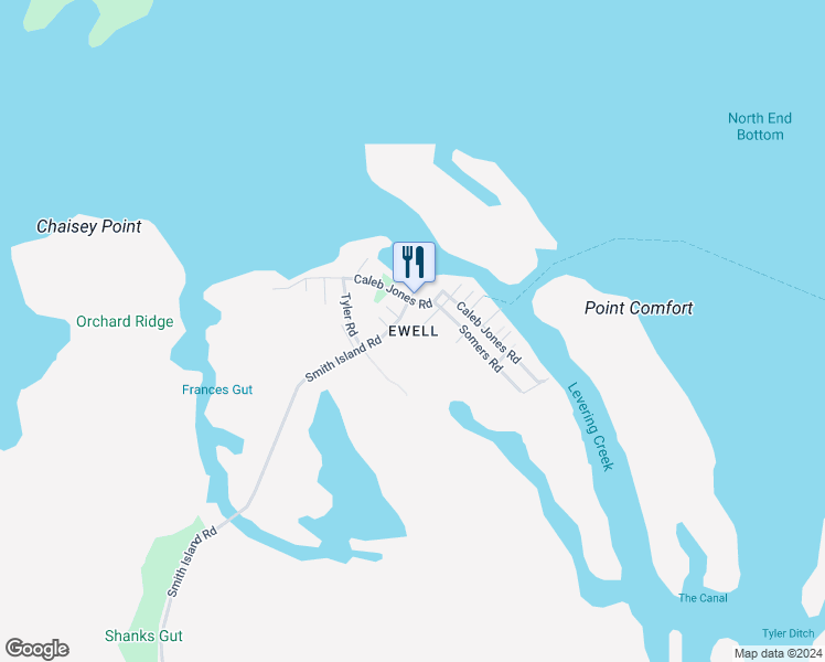 map of restaurants, bars, coffee shops, grocery stores, and more near in Smith Island