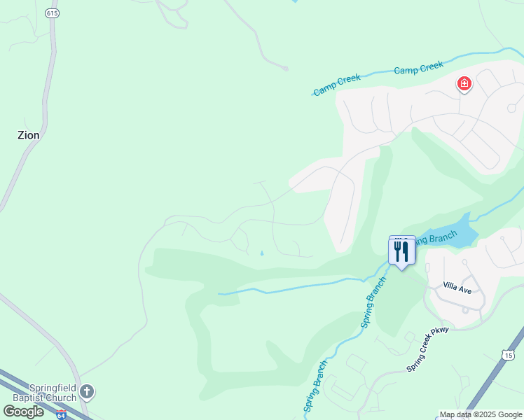 map of restaurants, bars, coffee shops, grocery stores, and more near 497 Bayberry Lane in Gordonsville