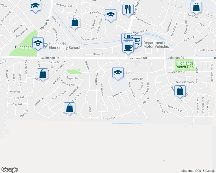 map of restaurants, bars, coffee shops, grocery stores, and more near 1125 Jensen Drive in Pittsburg