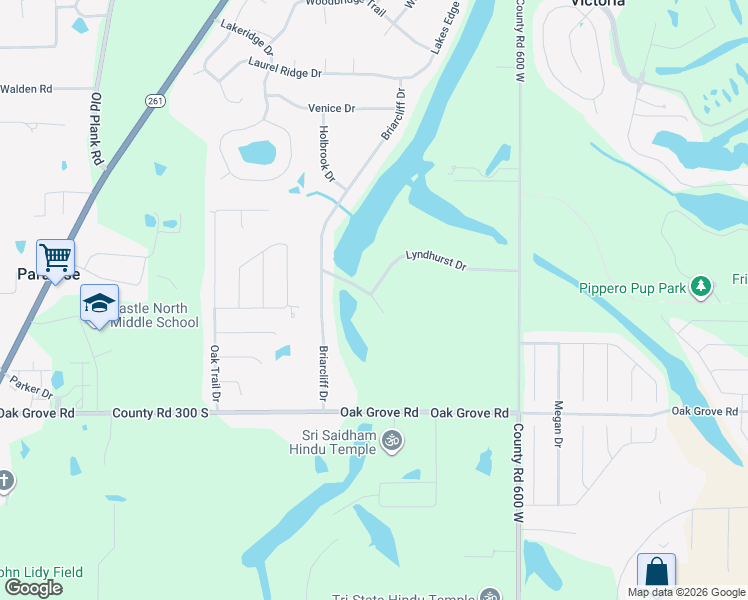 map of restaurants, bars, coffee shops, grocery stores, and more near 2733 Blue Lake Court in Newburgh