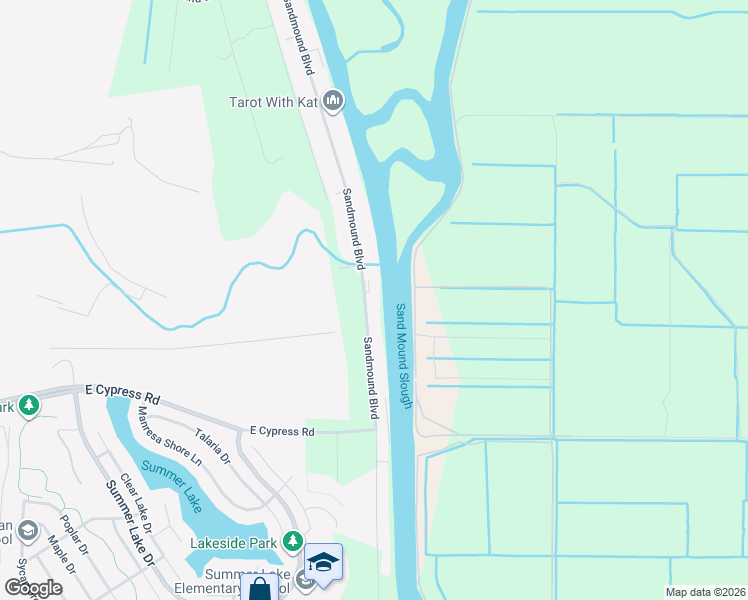 map of restaurants, bars, coffee shops, grocery stores, and more near 4800 Sandmound Boulevard in Oakley