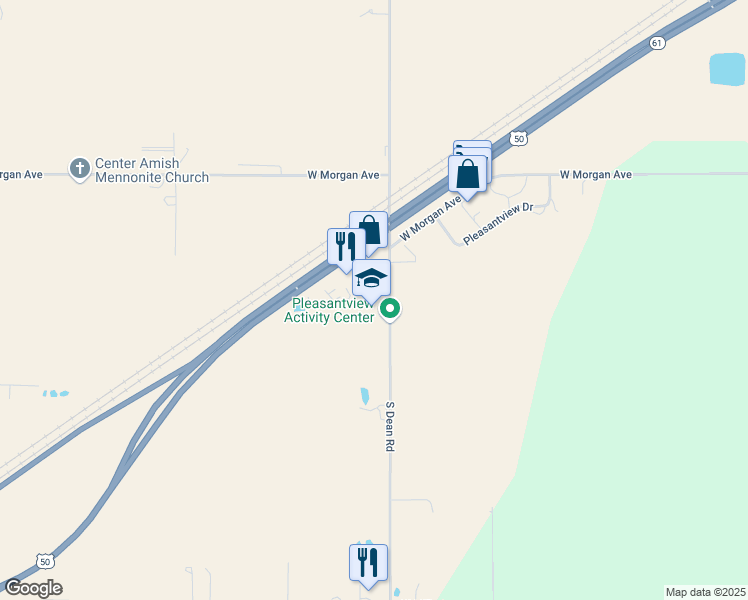 map of restaurants, bars, coffee shops, grocery stores, and more near 5013 South Dean Road in Hutchinson