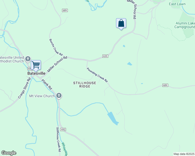 map of restaurants, bars, coffee shops, grocery stores, and more near 1360 Pounding Creek Road in Charlottesville