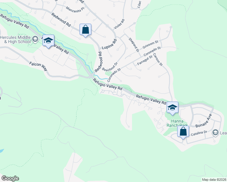 map of restaurants, bars, coffee shops, grocery stores, and more near 161 Seaway Court in Hercules