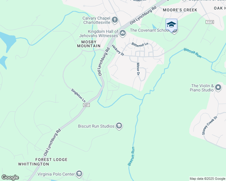 map of restaurants, bars, coffee shops, grocery stores, and more near Wardell Crest in Albemarle County