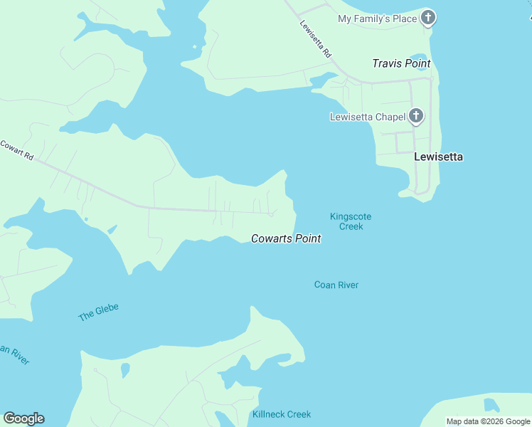 map of restaurants, bars, coffee shops, grocery stores, and more near 1572 Cowart Road in Lottsburg