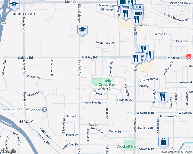 map of restaurants, bars, coffee shops, grocery stores, and more near 4014 Kenwood Circle in Oakley