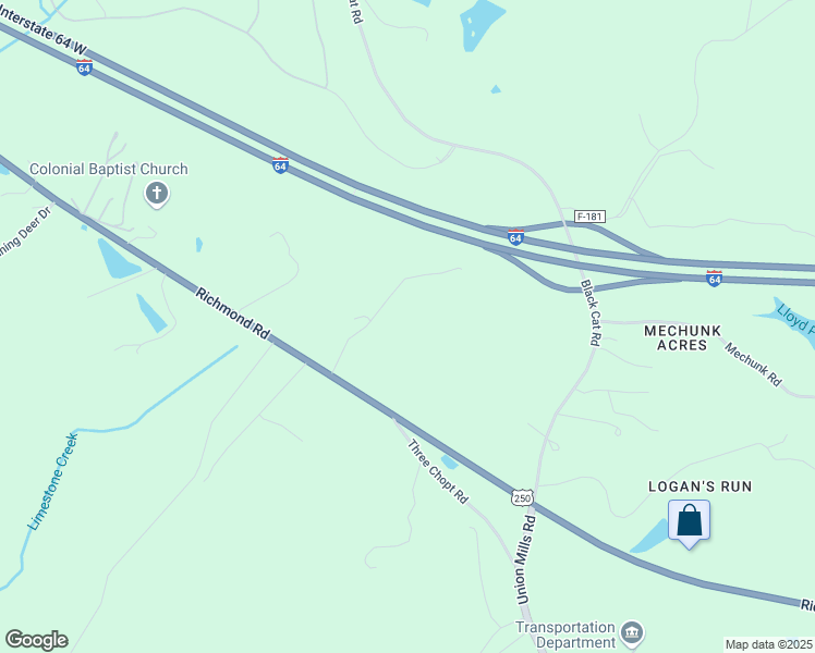 map of restaurants, bars, coffee shops, grocery stores, and more near 4460 Richmond Road in Keswick