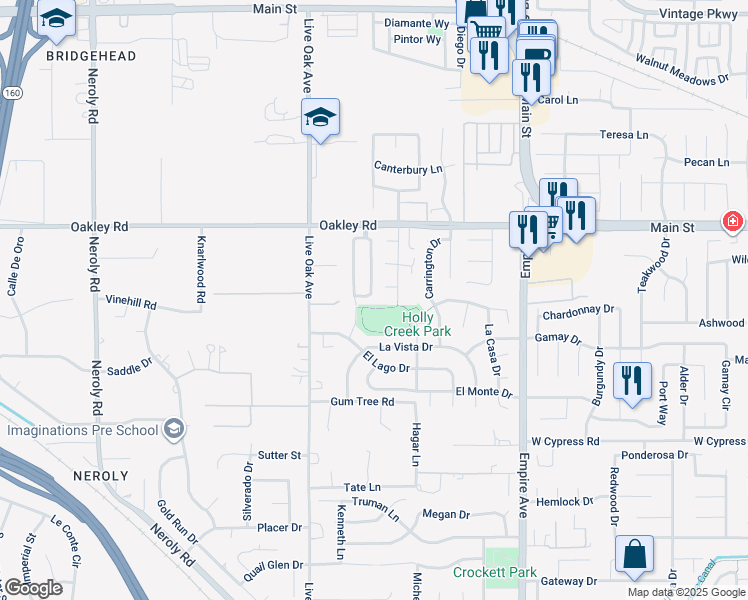 map of restaurants, bars, coffee shops, grocery stores, and more near 4014 Kenwood Circle in Oakley