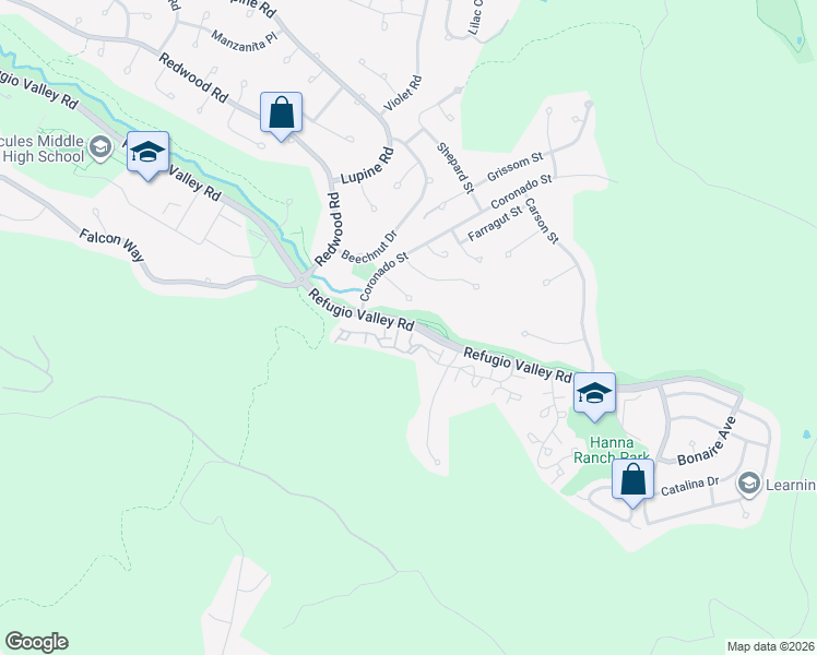 map of restaurants, bars, coffee shops, grocery stores, and more near 132 Crosswind Court in Hercules