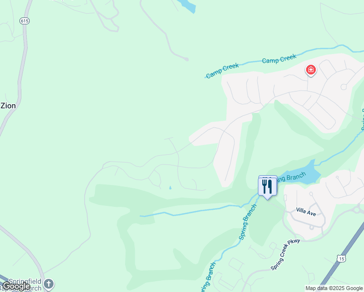 map of restaurants, bars, coffee shops, grocery stores, and more near 236 Bayberry Lane in Zion Crossroads