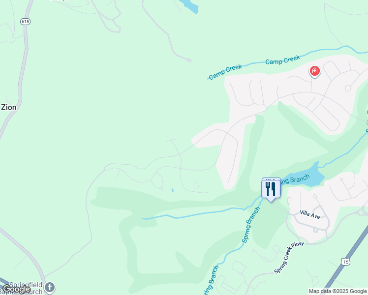 map of restaurants, bars, coffee shops, grocery stores, and more near 236 Bayberry Lane in Zion Crossroads