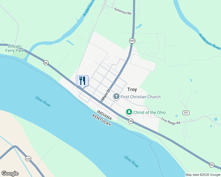 map of restaurants, bars, coffee shops, grocery stores, and more near 413 Main Street in Tell City