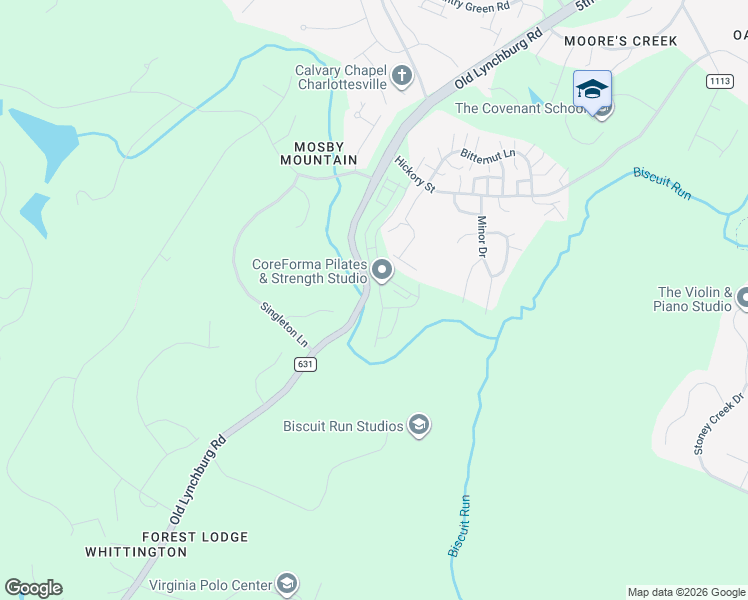 map of restaurants, bars, coffee shops, grocery stores, and more near 1748 Mattox Court in Charlottesville