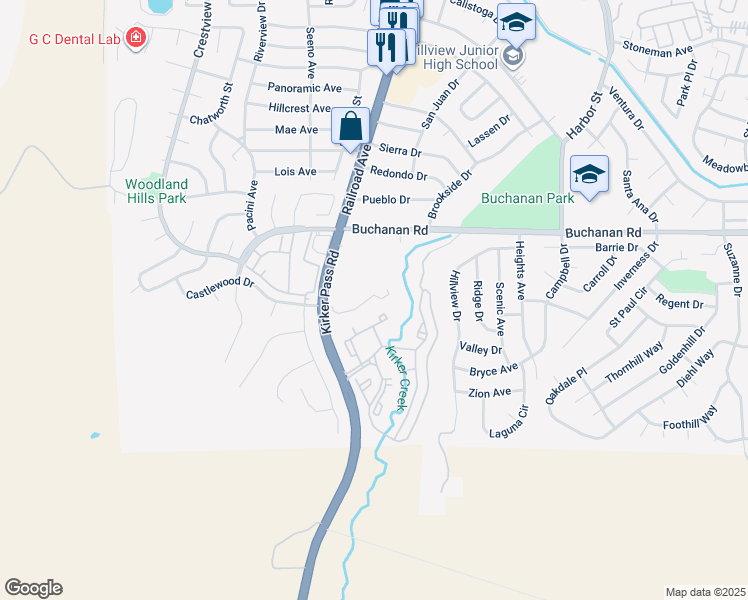 map of restaurants, bars, coffee shops, grocery stores, and more near 24 Pheasant Court in Pittsburg