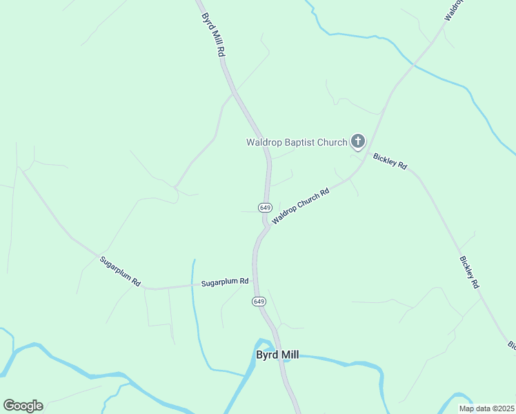 map of restaurants, bars, coffee shops, grocery stores, and more near 2441 Byrd Mill Road in Louisa
