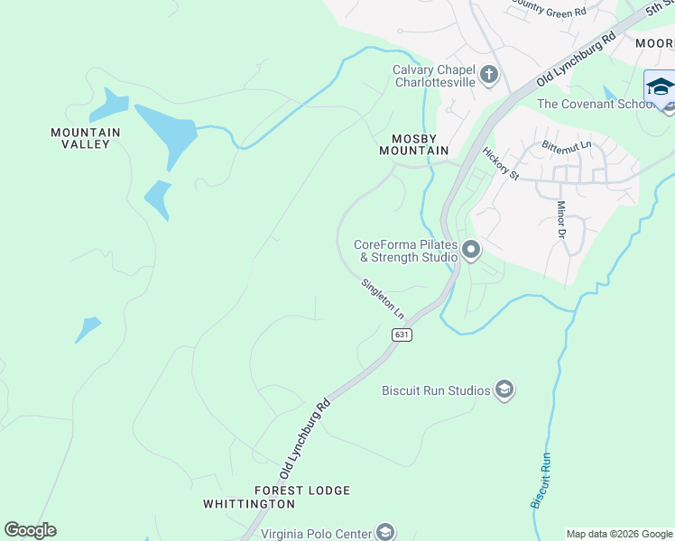 map of restaurants, bars, coffee shops, grocery stores, and more near 1420 Singleton Ln in Charlottesville