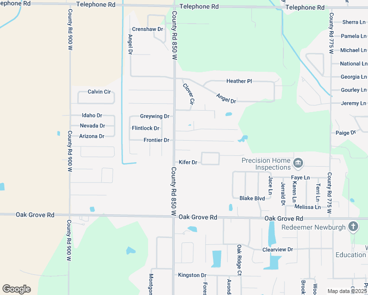 map of restaurants, bars, coffee shops, grocery stores, and more near 8411 Countrywood Court in Newburgh