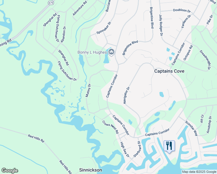 map of restaurants, bars, coffee shops, grocery stores, and more near in Greenbackville