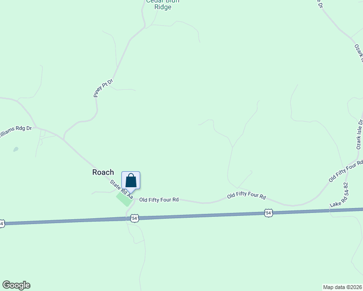 map of restaurants, bars, coffee shops, grocery stores, and more near Old Fifty Four Road in Roach