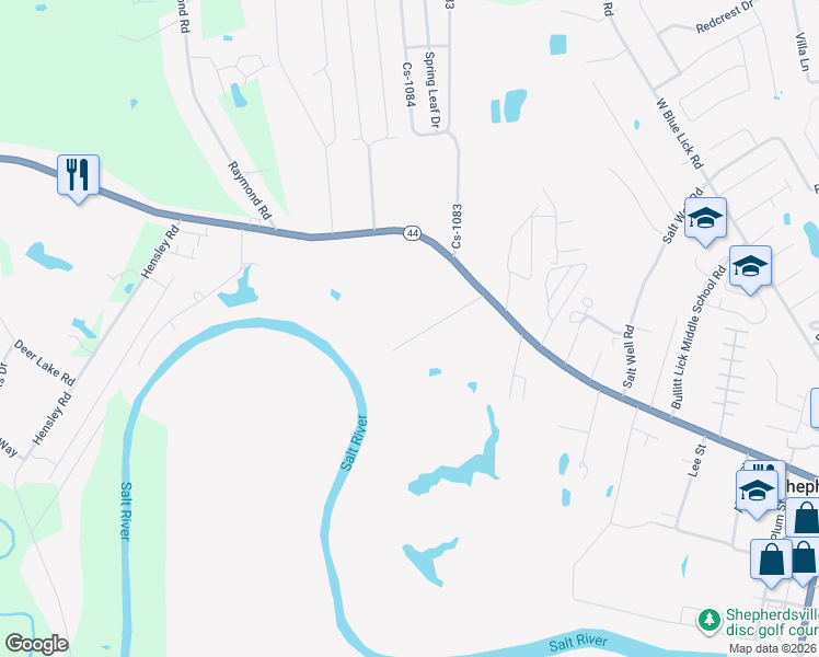 map of restaurants, bars, coffee shops, grocery stores, and more near 243 Fugate Lane in Shepherdsville