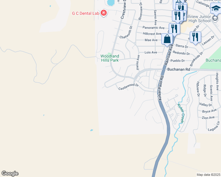 map of restaurants, bars, coffee shops, grocery stores, and more near 15 Kingswood Drive in Pittsburg