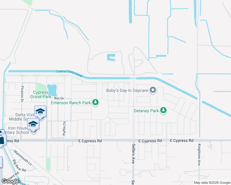 map of restaurants, bars, coffee shops, grocery stores, and more near 210 Amberwind Circle in Oakley