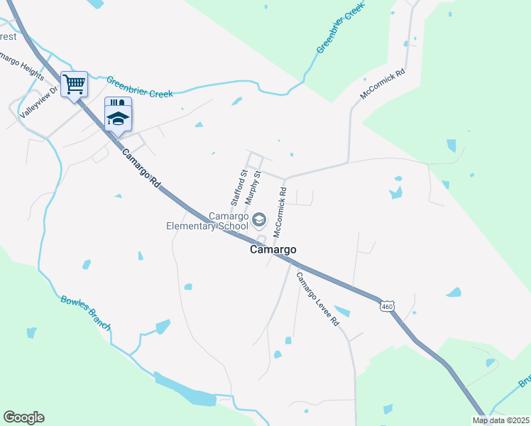 map of restaurants, bars, coffee shops, grocery stores, and more near 4307 Camargo Road in Mount Sterling