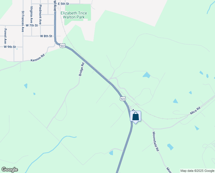 map of restaurants, bars, coffee shops, grocery stores, and more near 2617 Pendleton Road in Mineral