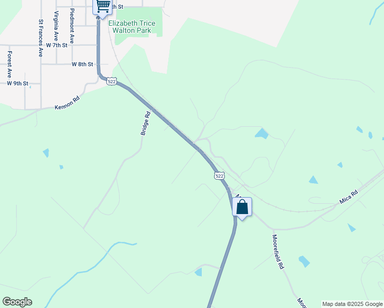 map of restaurants, bars, coffee shops, grocery stores, and more near 2617 Pendleton Road in Mineral