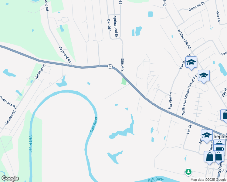 map of restaurants, bars, coffee shops, grocery stores, and more near 243 Fugate Lane in Shepherdsville