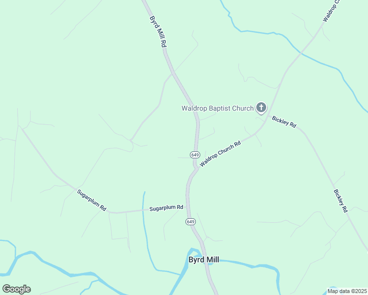 map of restaurants, bars, coffee shops, grocery stores, and more near 2441 Byrd Mill Road in Louisa