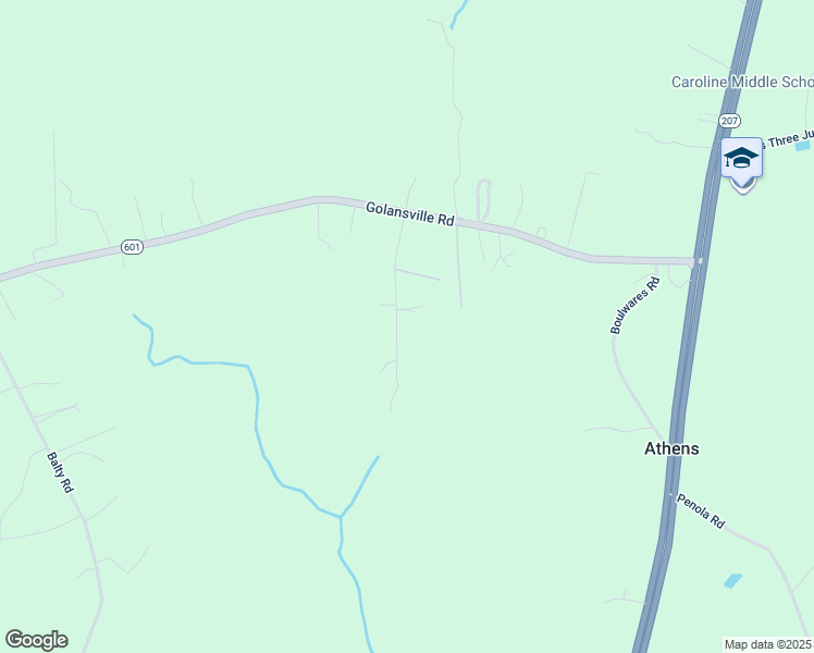 map of restaurants, bars, coffee shops, grocery stores, and more near 19305 Monroeville Road in Ruther Glen