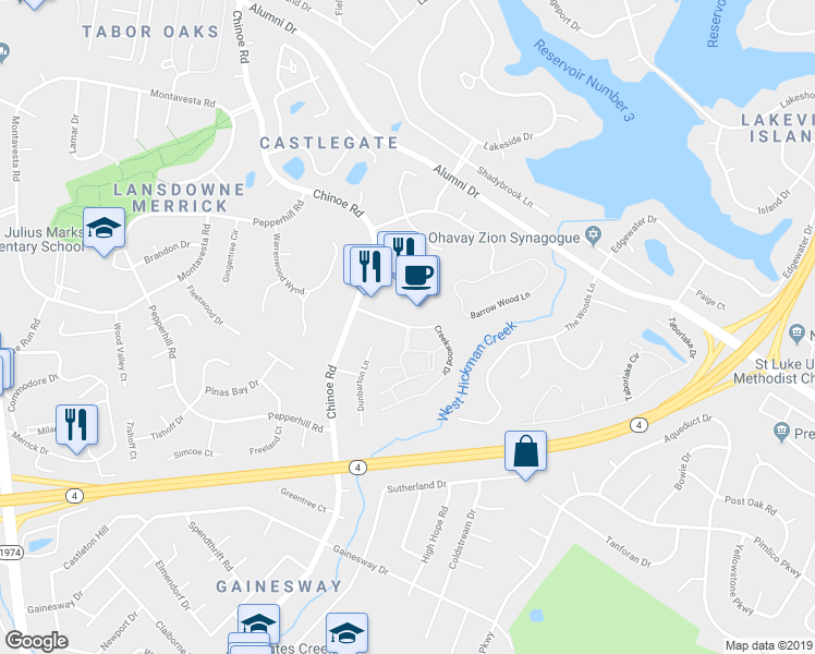 map of restaurants, bars, coffee shops, grocery stores, and more near 3322 Creekwood Drive in Lexington