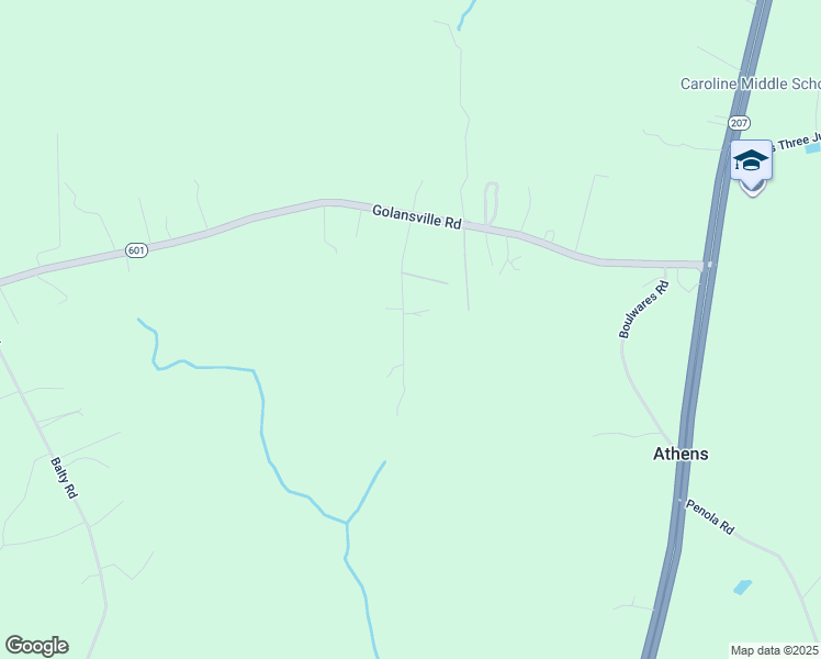 map of restaurants, bars, coffee shops, grocery stores, and more near 19305 Monroeville Road in Ruther Glen