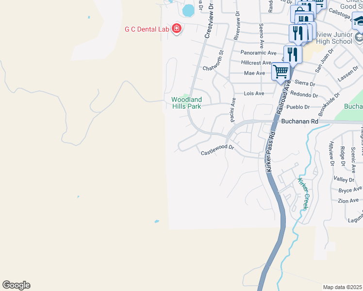 map of restaurants, bars, coffee shops, grocery stores, and more near 15 Kingswood Drive in Pittsburg