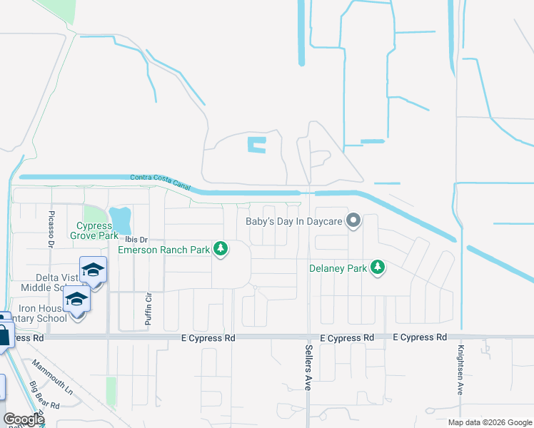 map of restaurants, bars, coffee shops, grocery stores, and more near 210 Amberwind Circle in Oakley