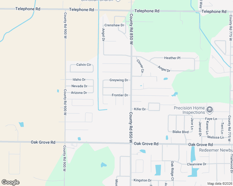 map of restaurants, bars, coffee shops, grocery stores, and more near 8600 Frontier Drive in Newburgh
