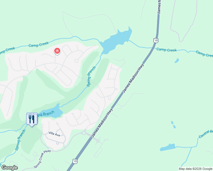map of restaurants, bars, coffee shops, grocery stores, and more near 48 Blue Ridge Terrace in Zion Crossroads