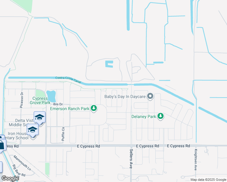 map of restaurants, bars, coffee shops, grocery stores, and more near 202 Amberwind Circle in Oakley