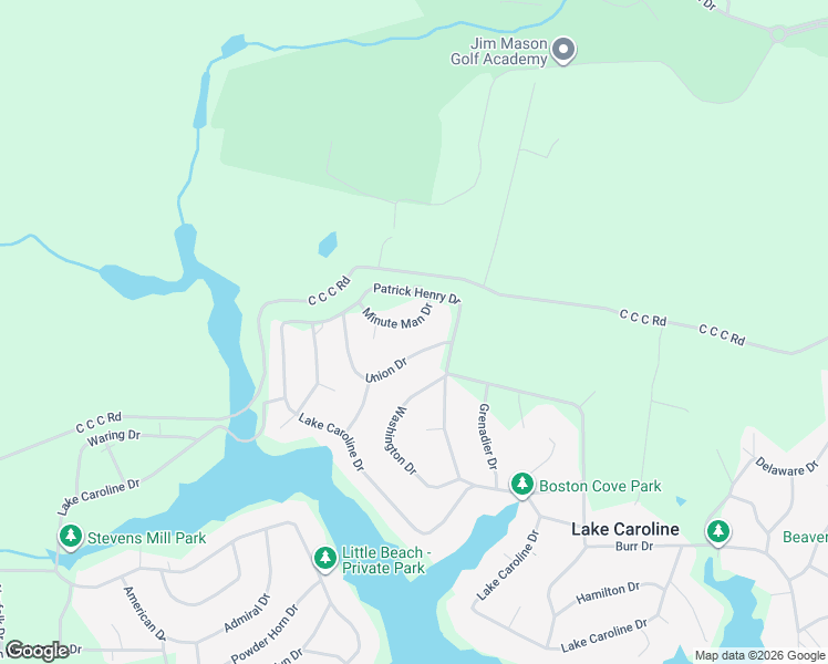 map of restaurants, bars, coffee shops, grocery stores, and more near 209 Minute Man Dr in Caroline