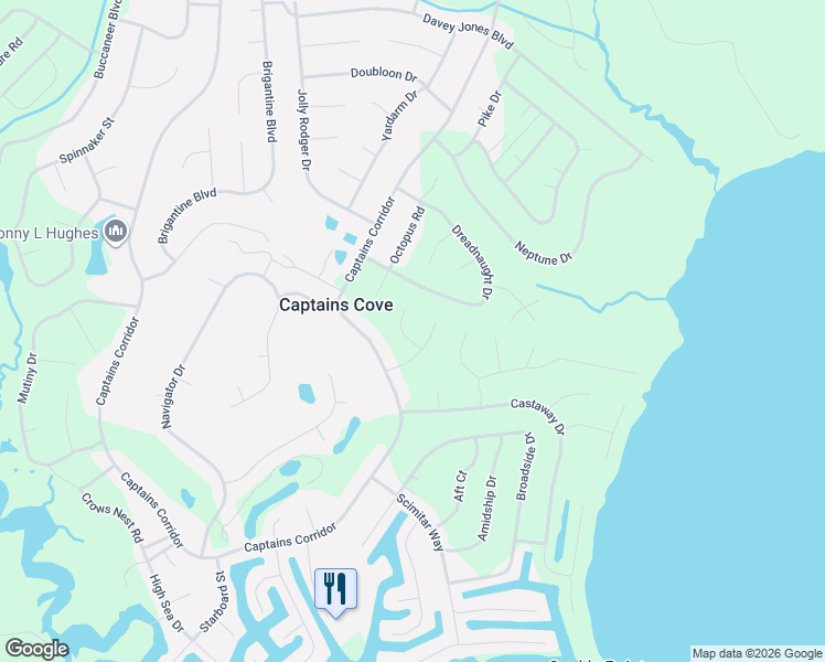 map of restaurants, bars, coffee shops, grocery stores, and more near 2401-2499 Poppy Cock Ct in Accomack