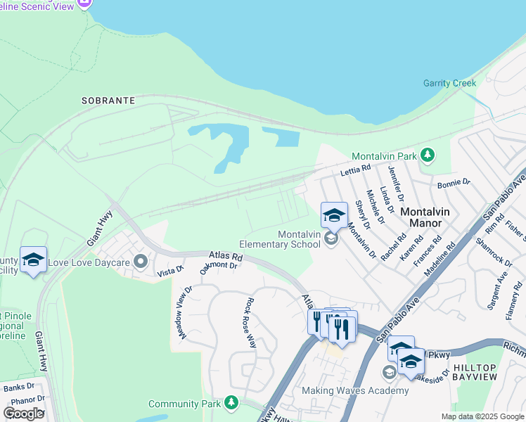 map of restaurants, bars, coffee shops, grocery stores, and more near 1401 Atlas Road in Richmond