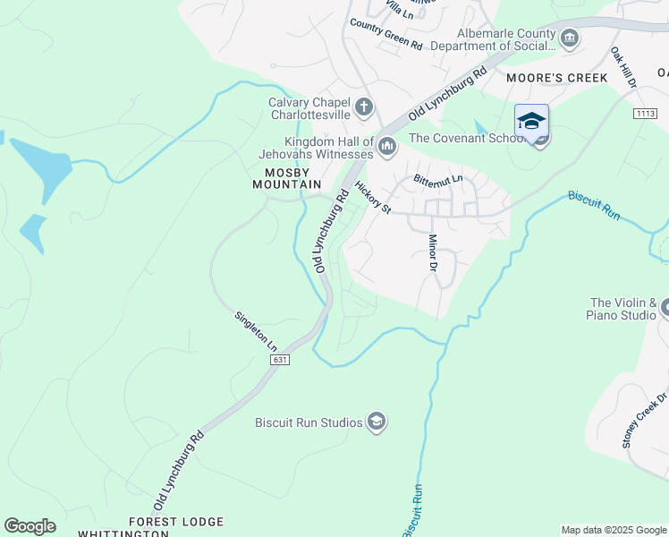 map of restaurants, bars, coffee shops, grocery stores, and more near 3106 Horizon Road in Charlottesville