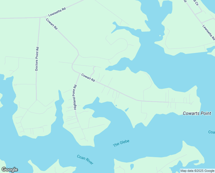 map of restaurants, bars, coffee shops, grocery stores, and more near Cowart Road in Lottsburg