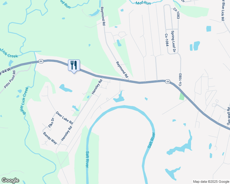 map of restaurants, bars, coffee shops, grocery stores, and more near 211 Westside Drive in Shepherdsville