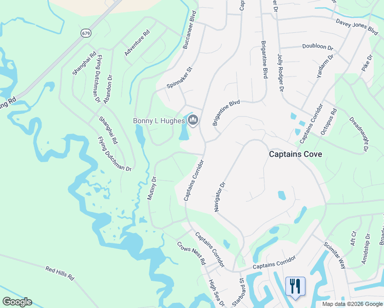 map of restaurants, bars, coffee shops, grocery stores, and more near 37084 Mutiny Drive in Greenbackville