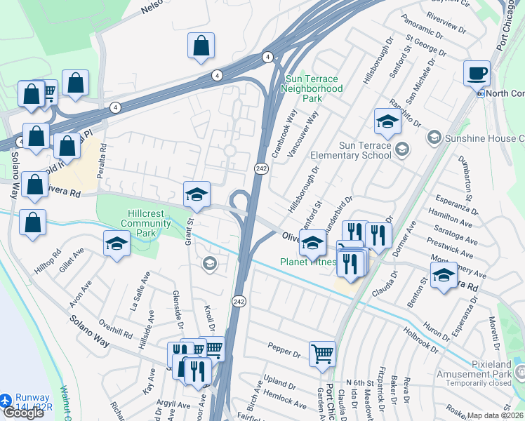 map of restaurants, bars, coffee shops, grocery stores, and more near 2219 Hillsborough Court in Concord